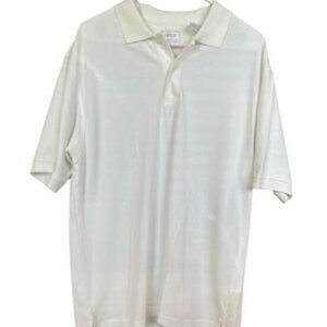 IZOD Men's White Short Sleeve Polo, Logo on Sleeve No Front Pocket Size Large